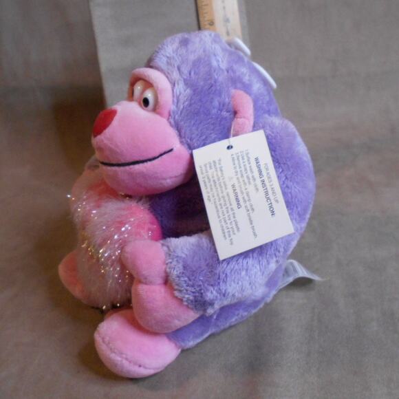 Valentine's Purple & Pink Gorilla Ape Plush w/I Love You Heart 6" Walmart - Picture 6 of 9